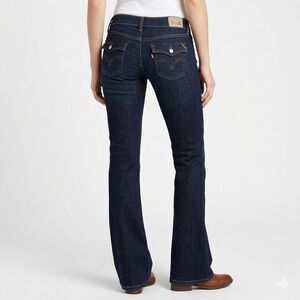 Levis 515 Boot cut Jeans Womens Size 4 27 Blue Denim Flap Y2K Western